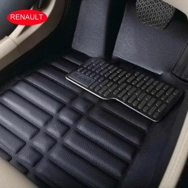 자동차 바닥 매트 자동차 발 카펫 Renault Koleos 자동차 카펫 방수 3D Allrounded Leather 미끄럼 방지 블랙 브라운 베이지 그레이