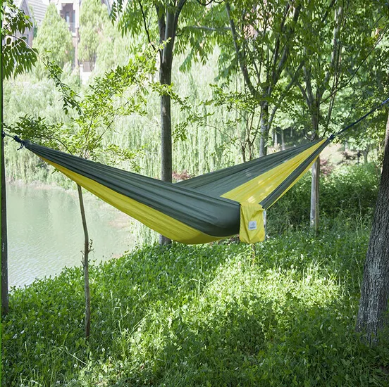 Ree expédition 100 pièceshamac de couchage en tissu de Parachute extérieur hamac de Camping unique