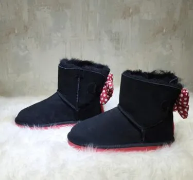 2022 شورت التصميم Baby Boys Girls Bow-Breeches Breeches Boots متكامل أحذية دافئة الحجم اليورو 25-41