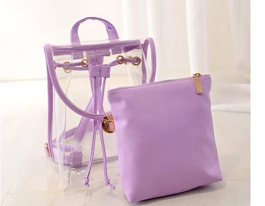 Korean Candy Schoolbag Beach Bags Girls Jelly Color Lucency Lady Ryggsäck Barn barn Casual4058316