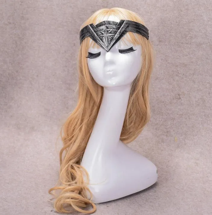 Christmas Wonder Woman hoofdband Tiara Crown Hoofdtooi Cosplay Hoofddeksels Comic Kostuum Rekwisieten Prop Goud Zilver party event gunst