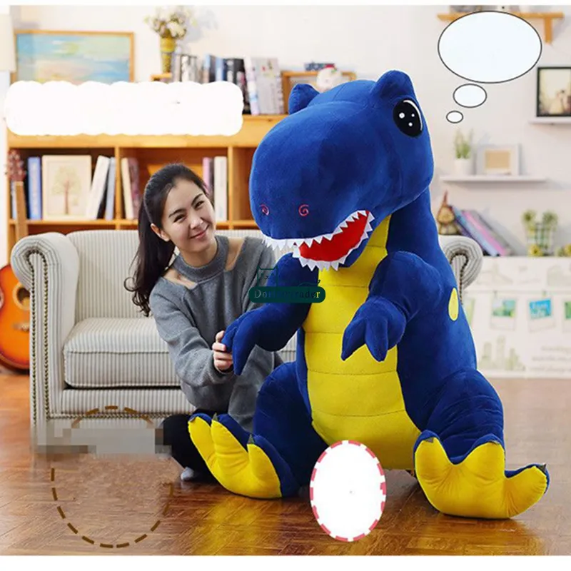 Dorimytrader large pop anime Tyrannosaurus rex plush toy huge cartoon dinosaur doll dinosaur eggs christmas gift 63inch 160cm