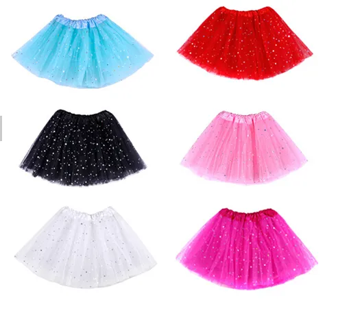 6 Kleur Star Glitter Sparkle Tule Tutu Ballet Girl Dance Rok Kostuum Party Rok 20pcs