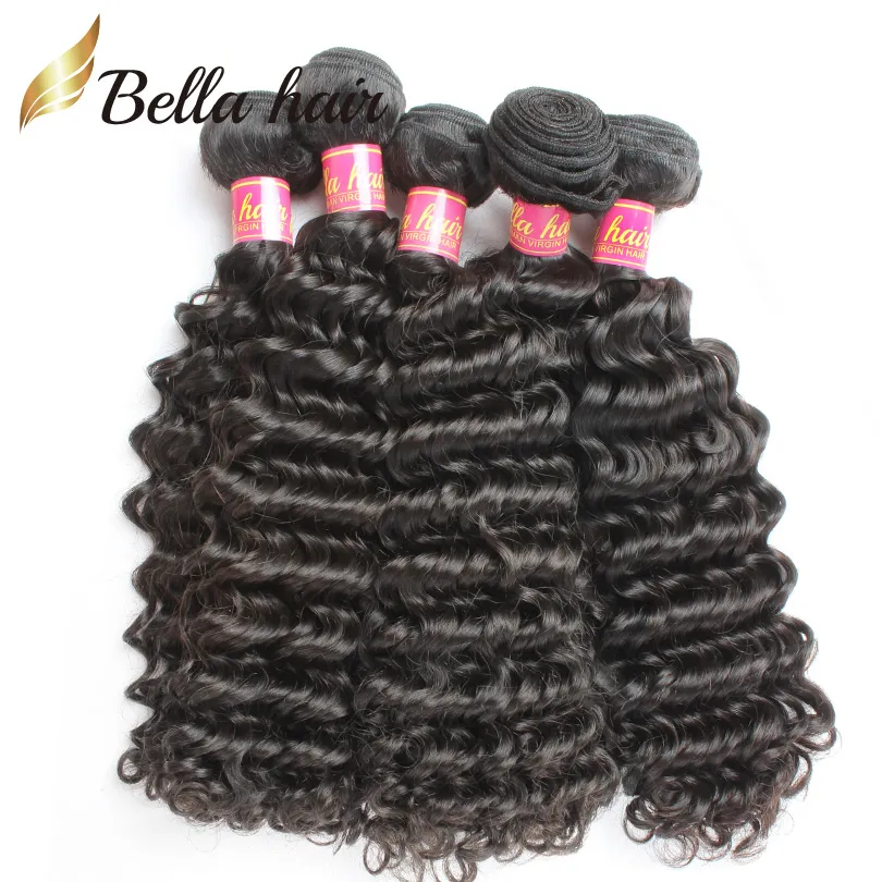 Remy Human Hair Bundels Deep Wave Onverwerkte Braziliaanse Europese Maleisische Maleisische Indiase Peruaanse haar Weft Extension Full Ends Bellahair