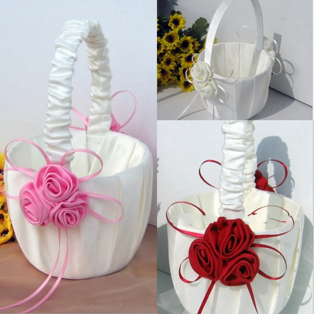 Flower Girl Kosze na wesele Favours Baskethmaid Akcesoria 203G