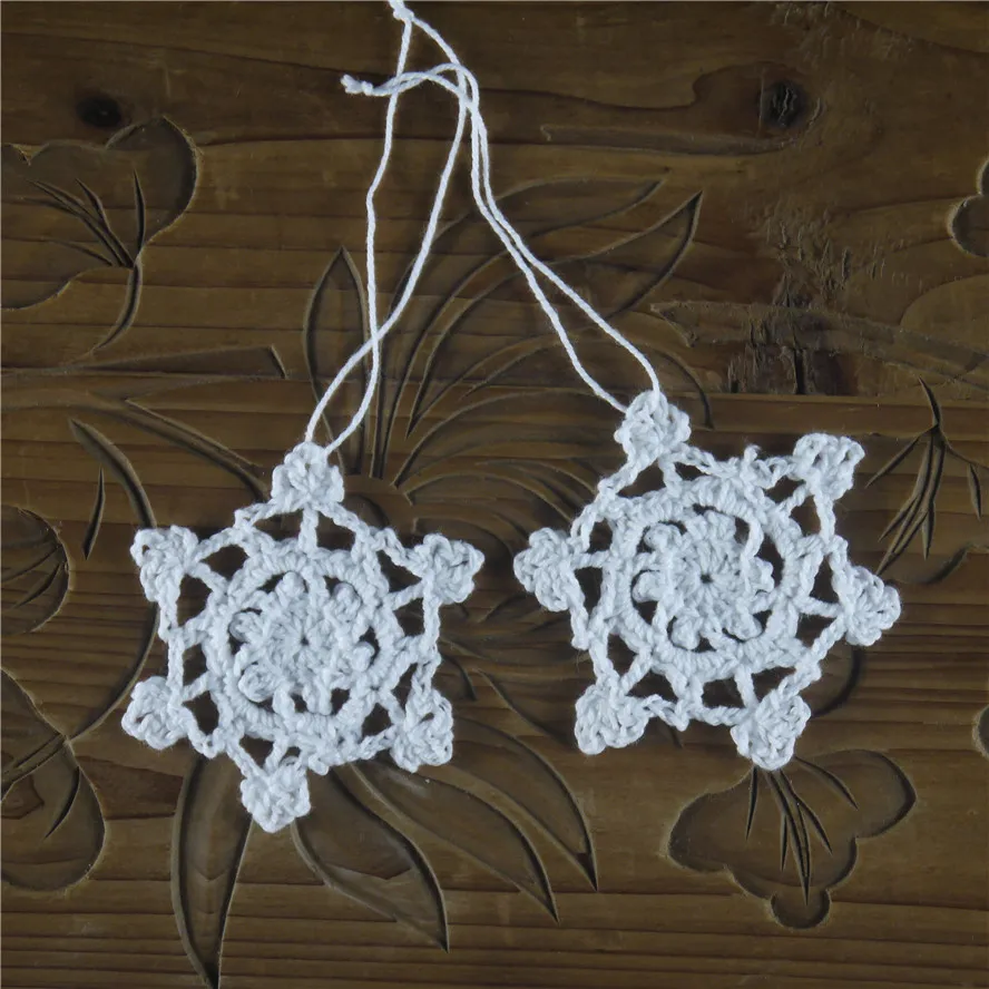 100% coton Ornements de flocons de neige au crochet à la main, flocons de neige au crochet blanc, flocons de neige blancs, décorations de Noël de 