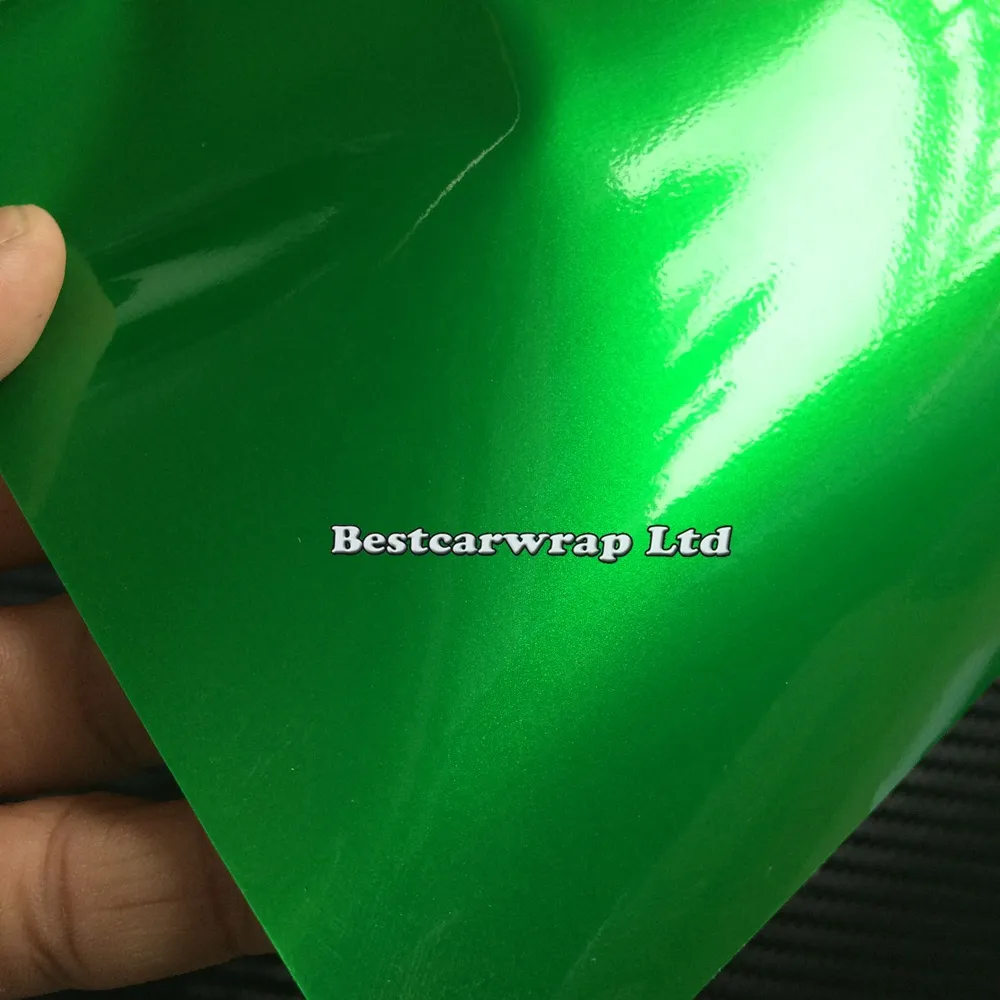 Gloss Metallic Green Vinyl Wrap Sticker Decal Bubble Free Air Release Car  Vehicle DIY Film 