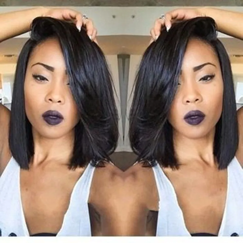 Bella Hair Glueless Wigs Bob Cut Wigs Frontal Human Hair Bob Full Lace Wig For Black Women Full Cuticle Short Bob Lace Wigs Nautral Hairline