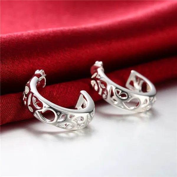 Orecchini a semicerchio placcati in argento sterling nuovissimi DFMSE630, orecchini da donna con lampadario pendente in argento 925 10 paia molto