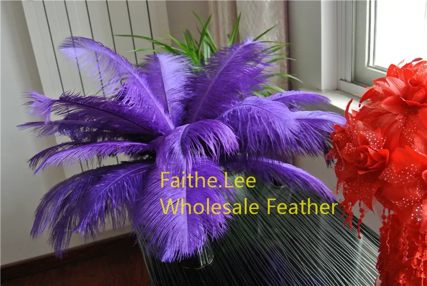 lot 1214inch3035cm Purple Ostrich Feathers for wedding TABLE Decorations feather centerpiece Wedding cent6863102