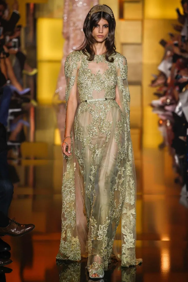 gold prom dresses 2016 Elie Saab Floor-Length Tulle Evening Gown with Crystal Beaded Applique and Backless Design from Dhgate Evening Prom outfits black girl