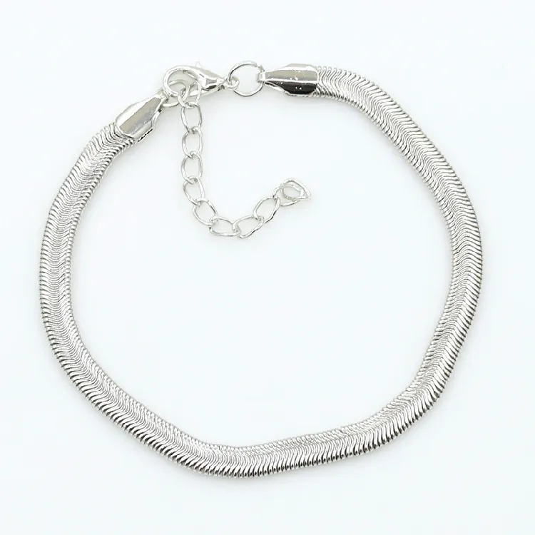 Bracelet de cheville en chaîne serpent plate argent/or pour femmes, chaîne de pied Simple et délicate, bijoux de pieds de plage d'été, de 12 pièces, nouvelle collection