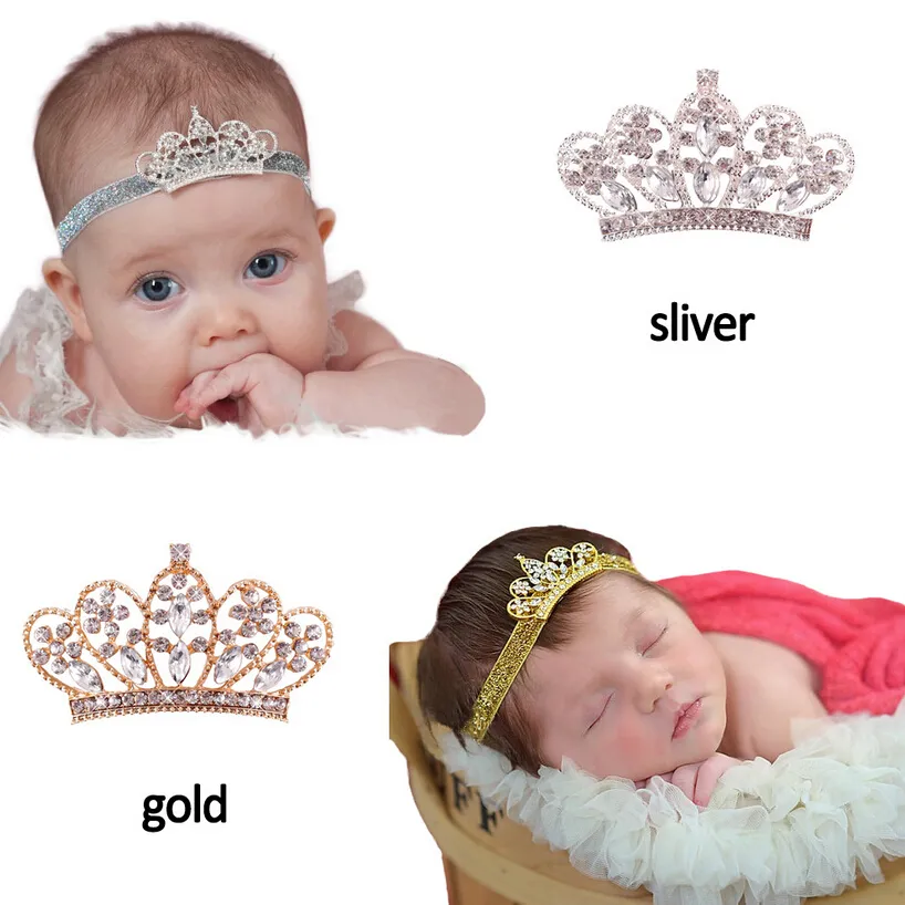 Bella Principessa Tiara Fascia Royal Baby Pearl Crown Baby Fascia Accessori bambini con strass Fascia capelli in cristallo con corona Spedizione gratuita