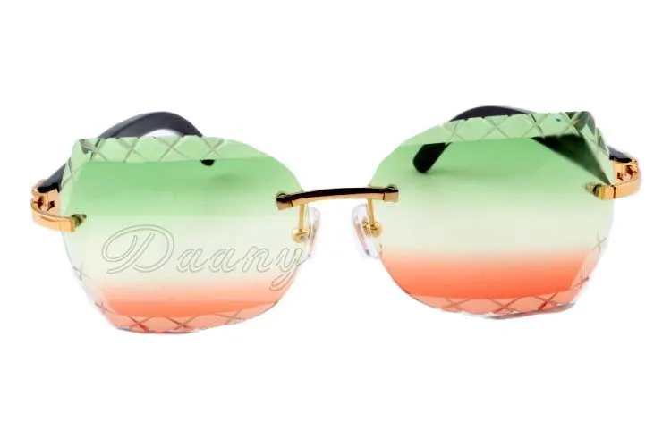 19 lenti scultura a colori diretti in fabbrica occhiali da sole intagliati di alta qualità 8300593 occhiali da sole freddi in puro corno nero naturale taglia60188806655