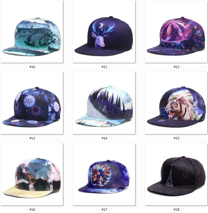 3d الطباعة الحرارية نقل 34 أنماط أبي القبعات قبعة بيسبول snapbacks الرياضة المفاجئة القبعات النسائية رجل الهيب هوب قبعات عيد الميلاد