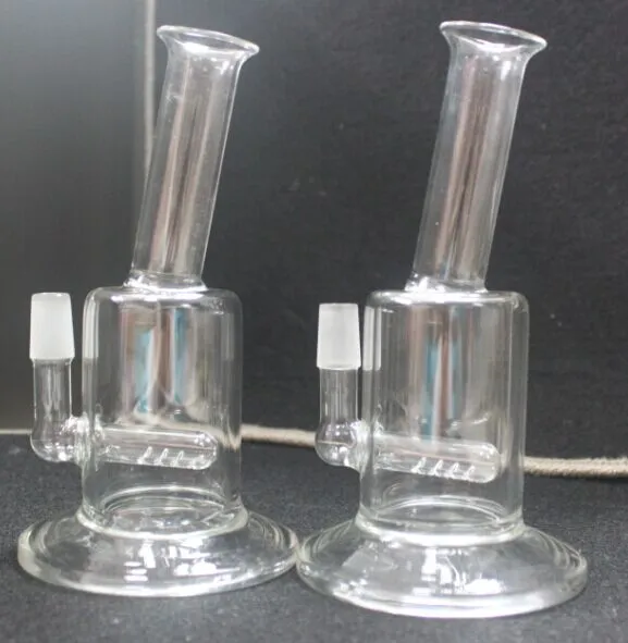 mini 7" inch glass bong two function Mini bubbler glass ash catcher inline percolator 14.4mm joint glass oil rig bong
