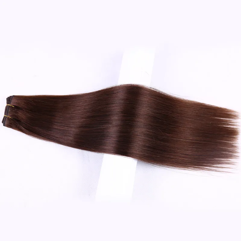 Elibess Cheveux Vierge Européenne Extension de Cheveux Humains # 6 Chocolat Couleur 100g / pièce Double Trame Cheveux Humains Weaves