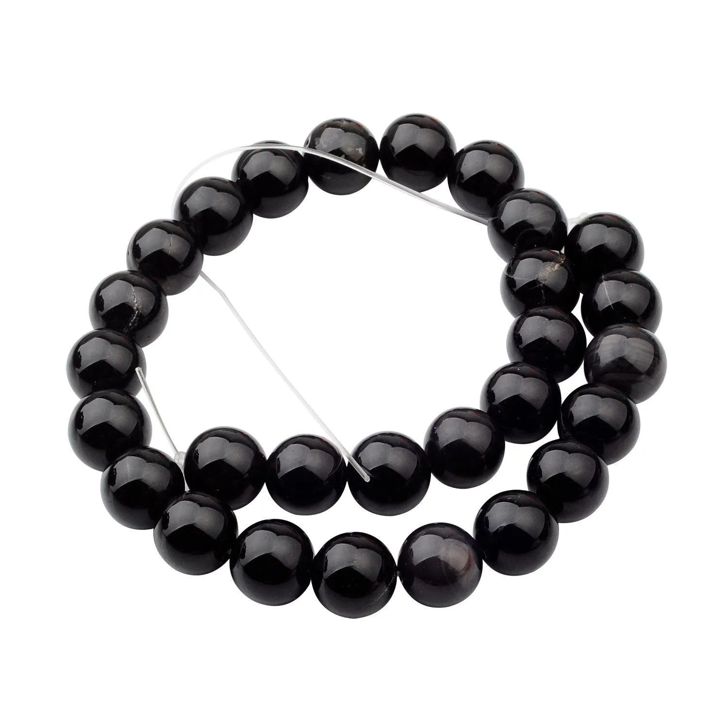 Natuurlijke edelsteen zwart onyx agaat 14mm ronde kralen voor diy maken charme sieraden ketting armband losse 28 stks stenen kralen voor groothandel