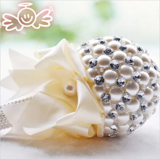 i eleganti perle fiori da sposa mini bouquet da sposa bouquet di cristalli scintillanti sposa bouquet da sposa damigella d'onore9412339