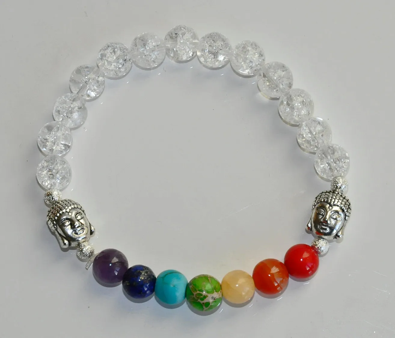 SN0223 Crystal Quartz Stone Buddha Chakra Power Energy Armband Reiki Mala Kralen Gebed Spiritualiteit Mind Body Spirit Armbanden