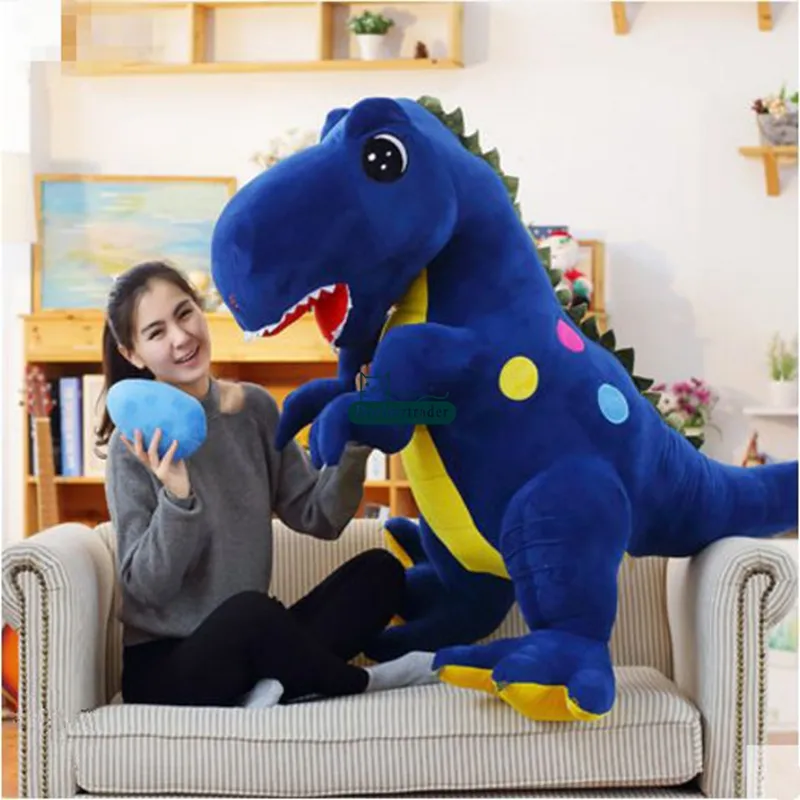 Dorimytrader large pop anime Tyrannosaurus rex plush toy huge cartoon dinosaur doll dinosaur eggs christmas gift 63inch 160cm