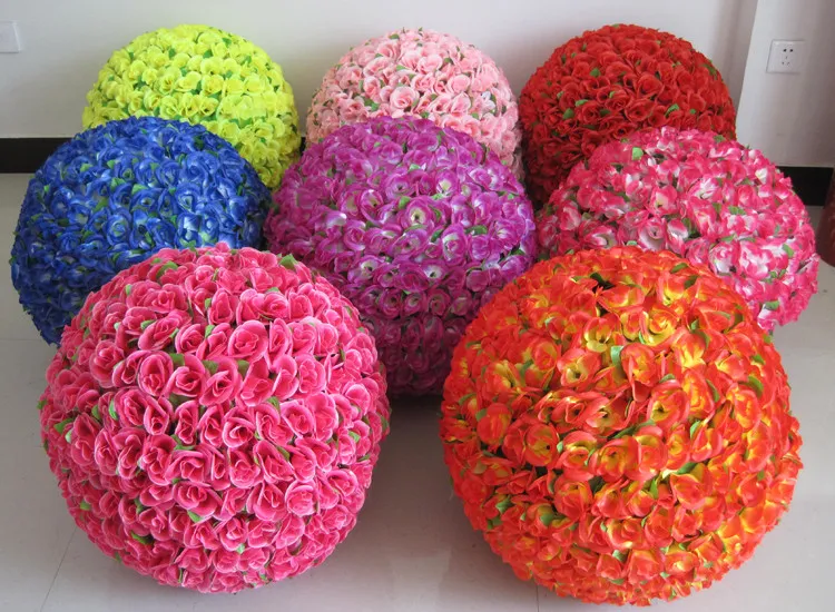 12quot 30cm Artificiel Rose Silk Flower Boules de baisers rouges pour les ornements de Noël Décorations de fête de mariage 5639276