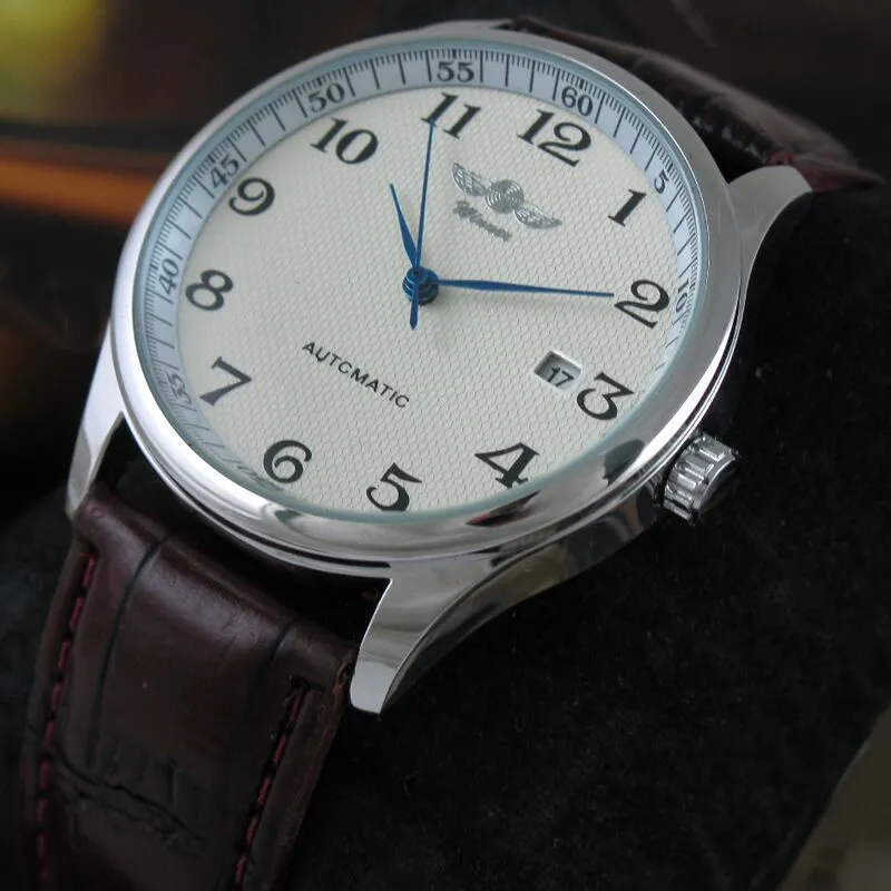Acquistare Orologio WINNER Classic Mens AUTO Data Orologio Meccanico  Automatico A Carica Automatica Orologio Da Uomo In Pelle Marrone Analogico  Economico | Consegna Veloce E Qualità | DHgate Italy