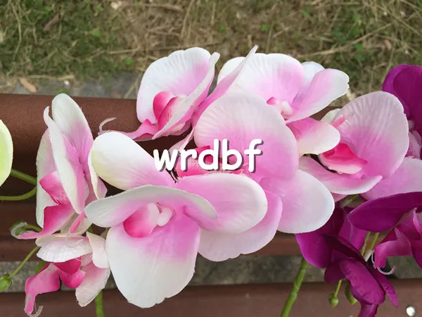 Seda única flor orquídea flor artificial flores mini falaenopsis orquídeas borboleta rosa / creme / fúcsia / azul / cor verde