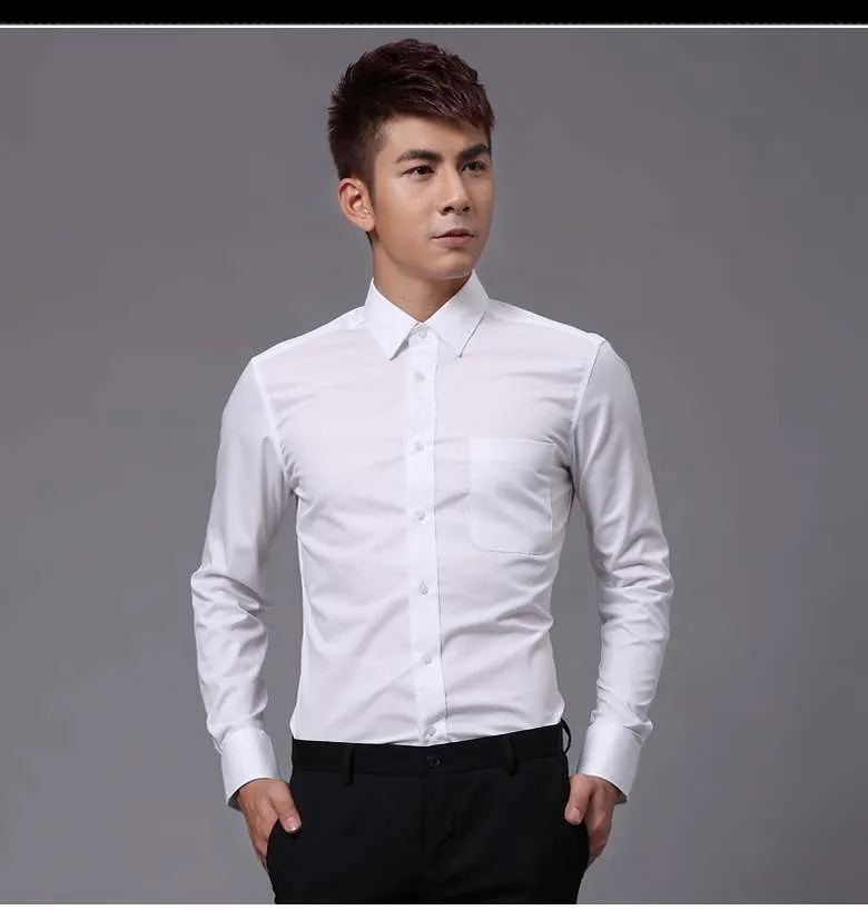 Nieuwe stijl Topkwaliteit Witte Heren Bruiloft Apparel Bruidegom Draag Shirts Man Shirt Kleding OK: 02