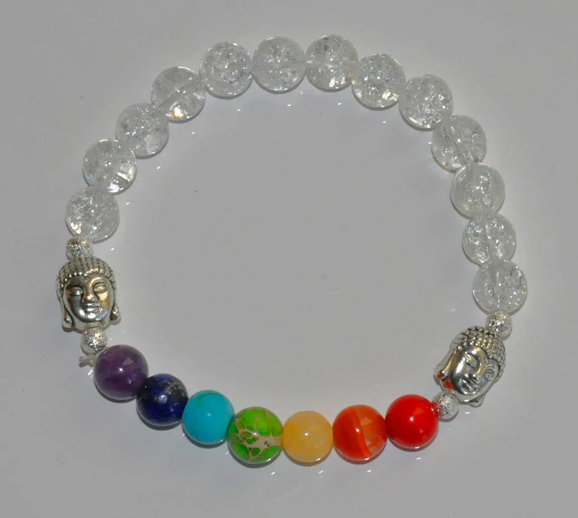 SN0223 cristal Quartz pierre bouddha Chakra puissance énergie Bracelet reiki mala perles prière spiritualité esprit corps esprit bracelets