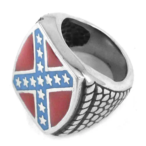 Bague drapeau américain classique, bijoux en acier inoxydable, mode étoiles rouges et bleues, bague de motard pour hommes, SWR0270237o