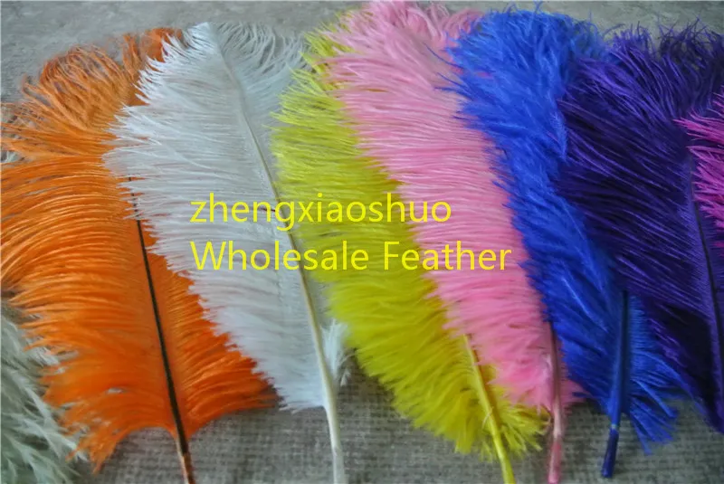 wholesale 14-16inch White black red light pink hot pink royal blue turquoise orange purple Ostrich Feather Wedding centerpiece