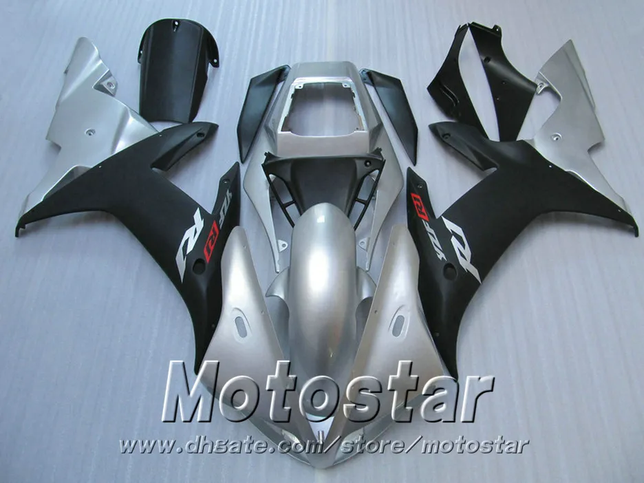 طقم قوالب حقن ABS الكامل لياماها R1 2002 2003 fairings silver silver matte 02 03 yzf r1 LQ12