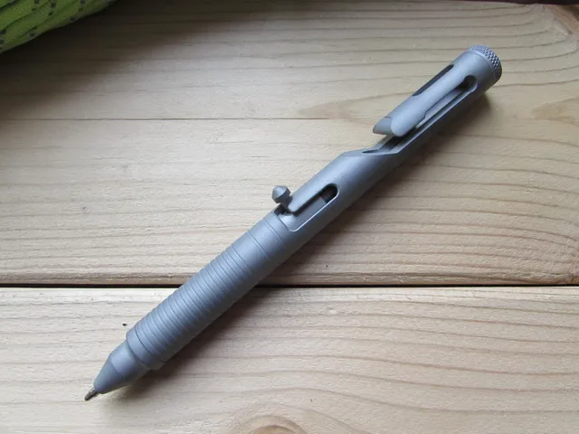 Outdoor Gadgets CNC Machined Boker Plus 09BO089 CID CAL.45 TC4 Titanium Alloy Tactical Bolt Pen Defence Survival Rescue EDC Tools Ball Pen No Logo