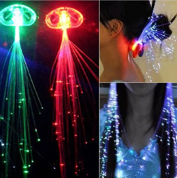 Colorful Flash LED Capelli Treccia Clip Tornante Decorazione RGB Ligth Up Show Party Dance Natale Halloween capelli chiari Spedizione Gratuita