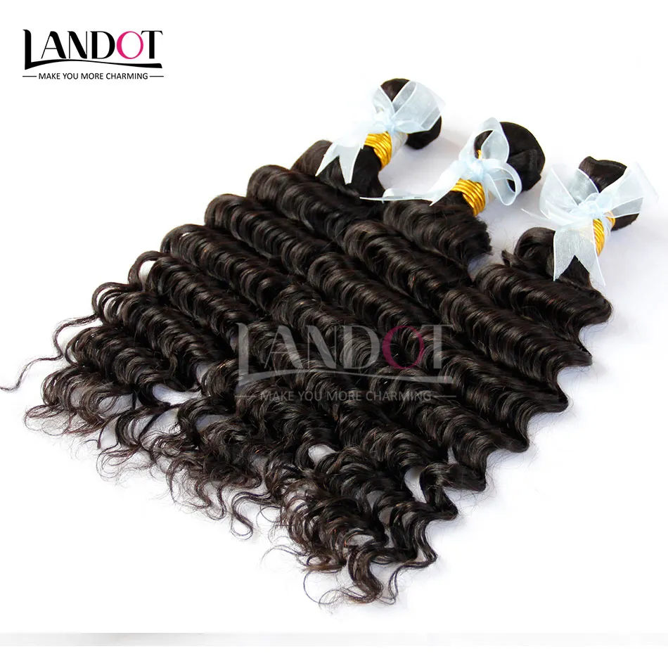 8-30Inch Indian Virgin Hair Deep Wave Grade 6A Unprocessed Indian Curly Remy Human Hair Weave Natural Color Extensions Double Wefts