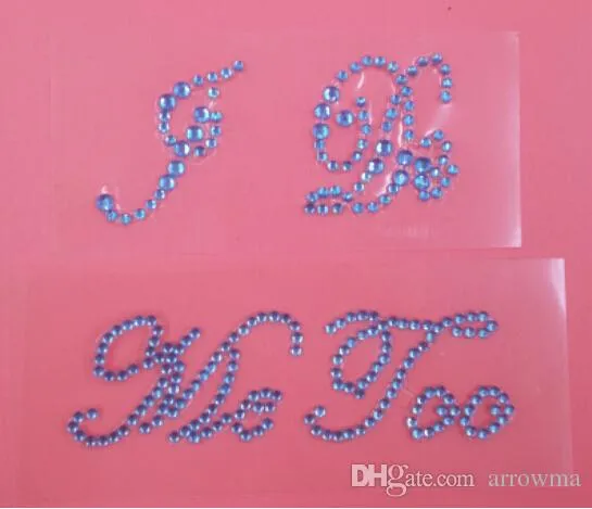 Silver Crystal Wedding Shoe Stickers "I DO & ME TOO" Bridal Accessories Sandal Sole Stickers Clear Rhinestones Decoration