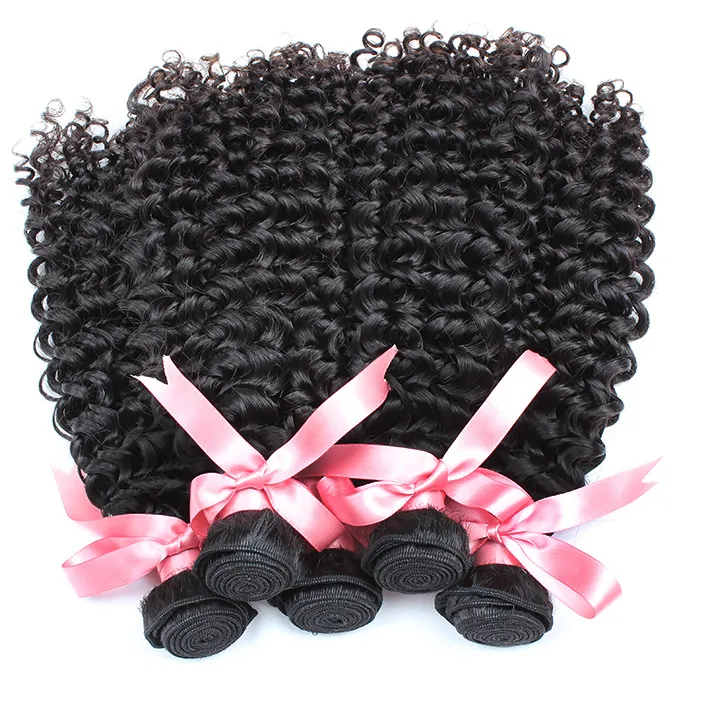 Curly Brazilian Virgin Hair Bundles Partihandel Djup Curly Human Hair Weave Wavy Hair Extensions 10st / Lot Greatremy Factory Fast Shipping
