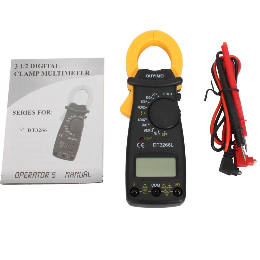 DT3266 Multimeter Digital Clamp Meter Electronic LCD AMP Tester Clip-on Table Meter With Retail Box