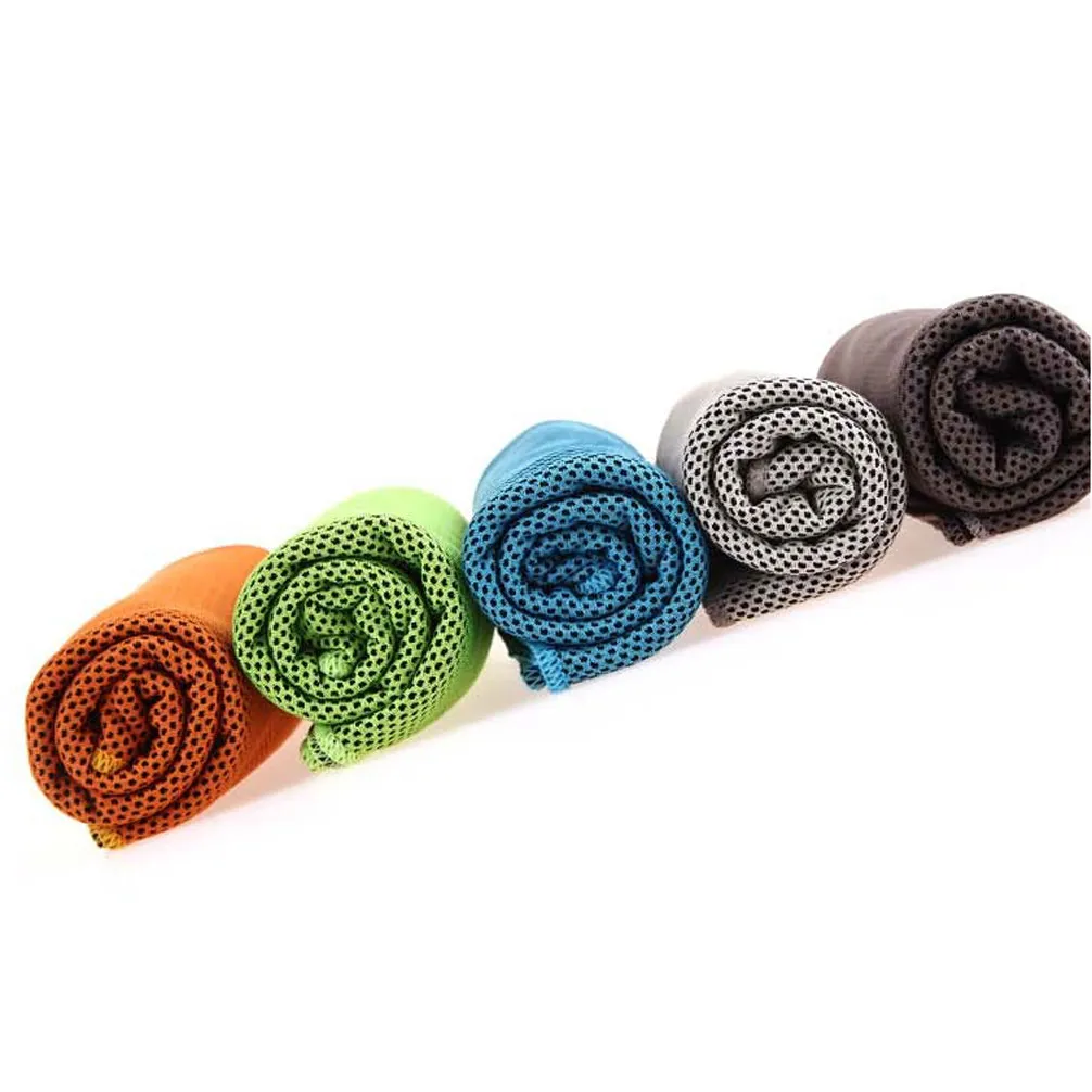 Sports Gym Climbing Riding 2 Layer Cool Towel Cold Towel Cooling Towel Breathable PVA Hypothermia Enduracool Snap Towel 35x90cm