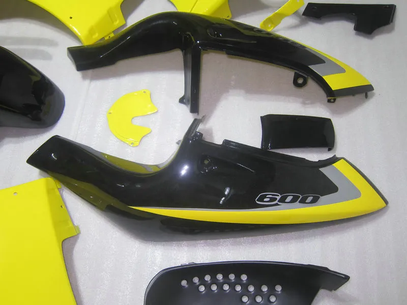 ABS Full Fairing Kit voor Suzuki GSXR600 GSXR750 1996 1997 1998 1999 2000 GSXR 600 750 96-00 Black Yellow Backings GB13