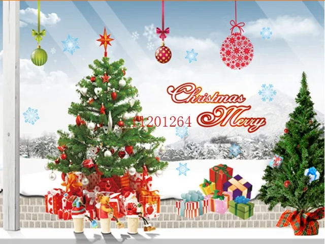 Christmas Wall Sticker windows cabinet PVC decoration stickers