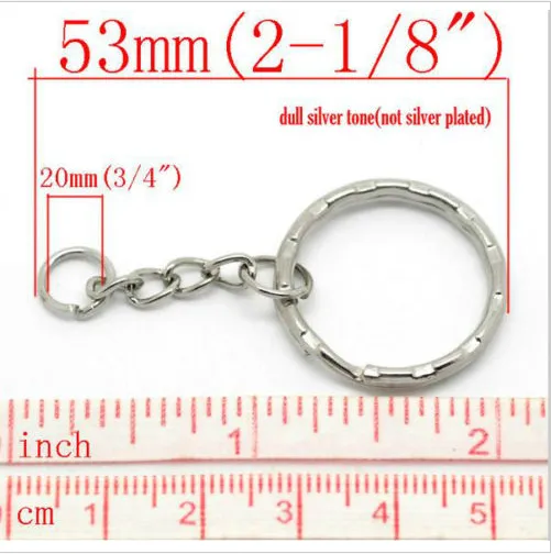 100 Stück Heißer Verkauf! Antik Silber Bandkette Schlüsselanhänger DIY Zubehör Material Zubehör 25mm