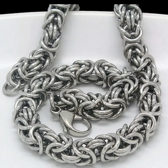 Byzantine Chain Thick Silver Chain Necklace Mens Jstyle Long Male