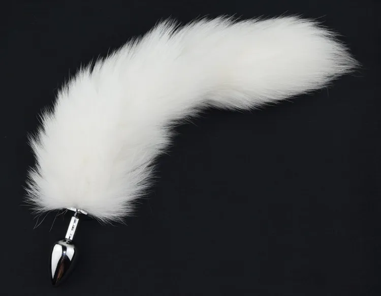 White Fox Tail Butt Wtyczka 35 cm wtyczka analna metalowa wtyczka tyłka analna zabawka seksu 75 cm 85 cm 95cm wtyczka do wyboru 4019868