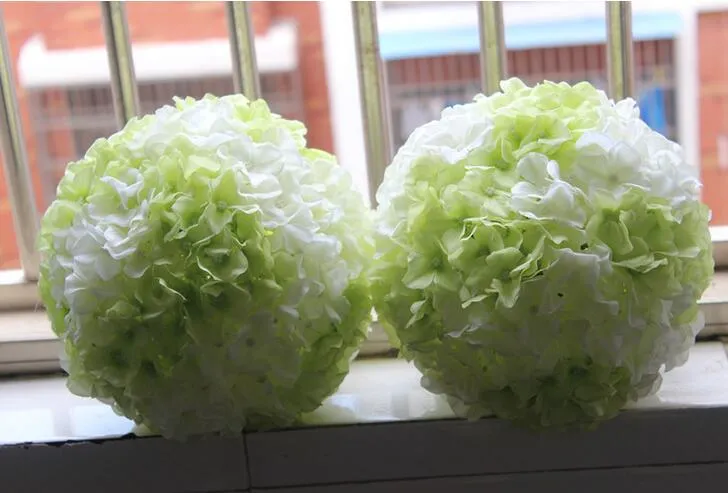 12 tum konstgjord hortensia blommor boll pincushion bröllop boll kyssande boll bröllop stormarknad deoration hängningar fb008