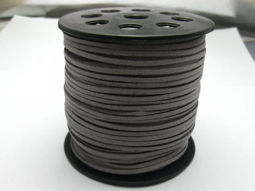 Heta! 100 meter Faux Suede Flat Leather Cord Necklace Cord 2mm Spool Välj din färg DIY smycken