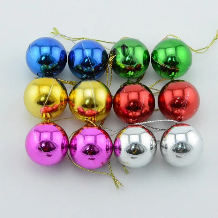 Six Piece 1.2 3.9 Inch Plastic Bauble Christmas Decorative Balls