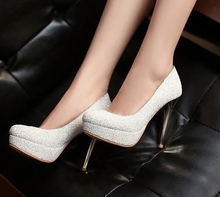Glitter Lady Spring Dress Shoes Stiletto Heel 3 in Suede Leather White Gold  Wedding Shoes from Dhgate Wedding Shoes - price 77.67