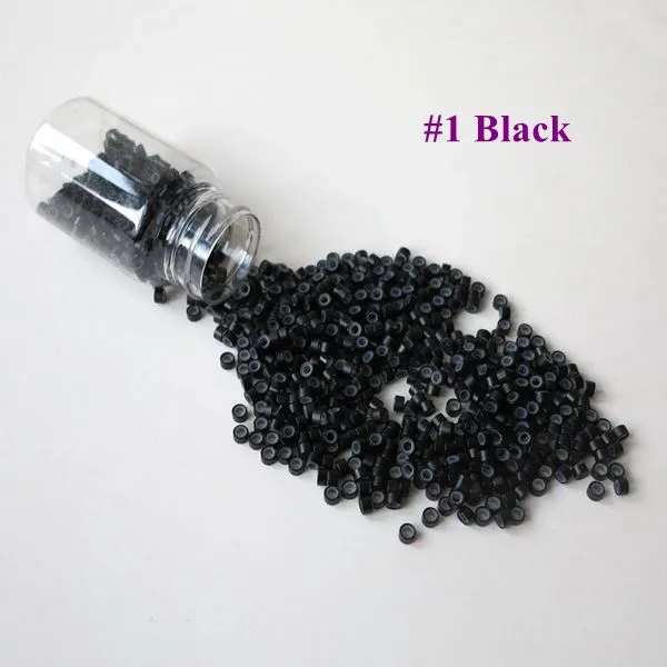  /bottle  4.5mm*2.5mm*2.5mm Blonde Micro Tubes with Silicone Micro Links Micro Tubes Micro Rings for Hair Extensions